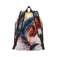 thumbnail image 2 of Honeii Sunset Ocean Watercolor Dolphin Print Canvas College Laptop Backpack, Durable Rucksack Travel Notebook Bag School Backpack Book Bag for Men Women-, 2 of 7