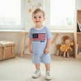 thumbnail image 5 of AceBaby 4th of July Outfit American Flag Embroidery Striped 2Pcs Shorts Set for Boys and Girls at 0-4Y,95% Cotton, 5 of 9