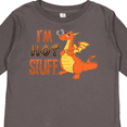 thumbnail image 4 of Inktastic I'm Hot Stuff- Cute Dragon Boys or Girls Long Sleeve Toddler T-Shirt, 4 of 5