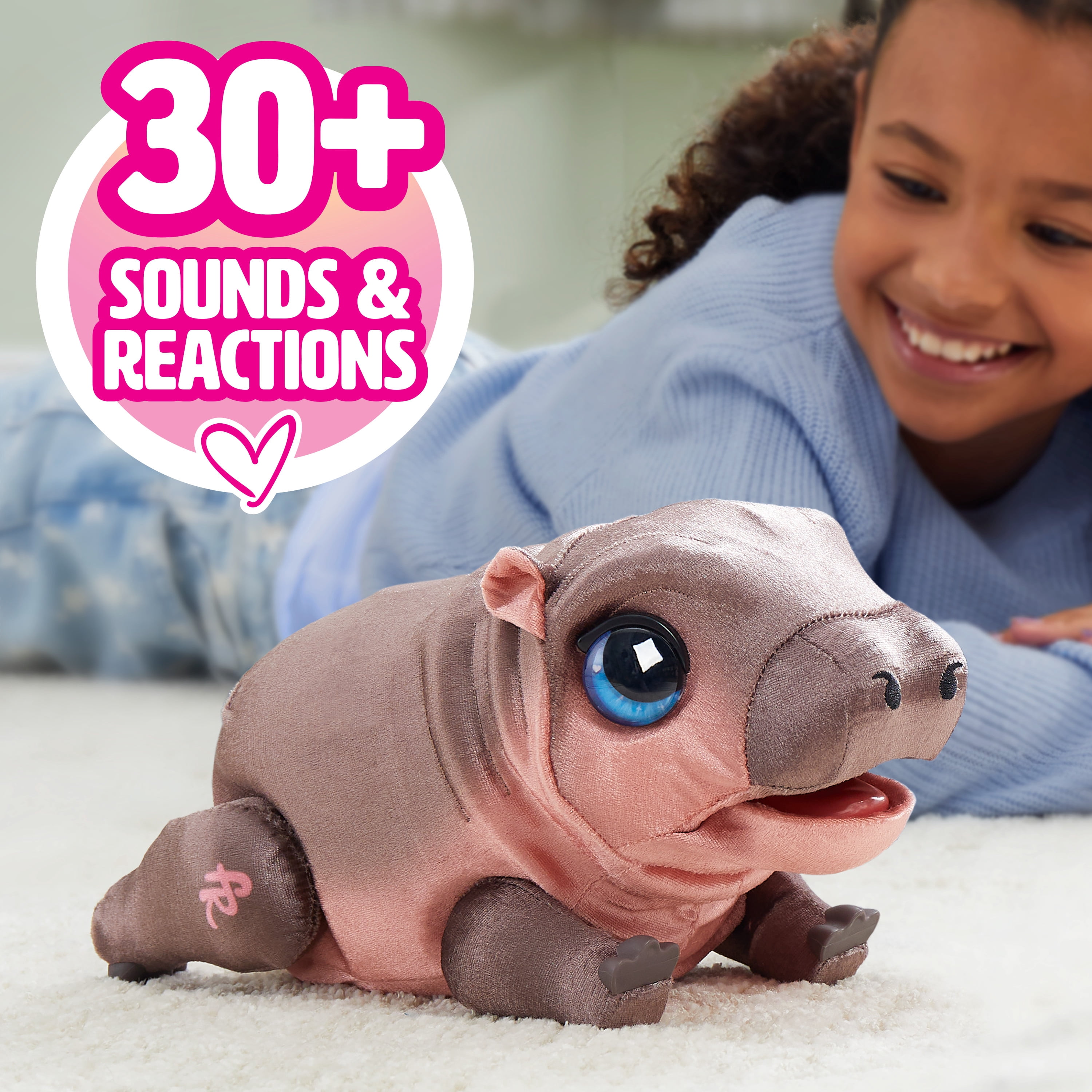FurReal Sally the Silly Hippo, 9 Inch Interactive Plush, Kids Toys for Ages 4 Up by Just Play