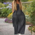 thumbnail image 7 of Wiyuqeen Overalls for Women Loose Fit Sleeveless Bib Cargo Jumpsuits Solid Baggy Wide Leg Rompers Lightweight Summer Jumpers with Pocket, 7 of 7