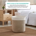 thumbnail image 2 of Large Woven Cotton Rope Tall 18" Height Laundry Hamper Basket with Handles, Storage Basket for Toys, Blanket, and Towels - 16 x 18, White/Beige, 2 of 6