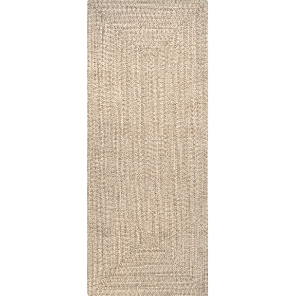 nuLOOM Wynn Braided Indoor/Outdoor Tan 2' 6" x 8' Casual Runner Rug