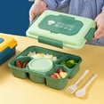 thumbnail image 1 of Xihbxyly Lonchera Bento, Diseño de 5 Compartimentos, a Prueba de Fugas y Apta para Microondas, Incluye Cuchara y Palillos Reutilizables, Ideal para La Escuela, El Trabajo o Viajes, Tamaño Portátil, C, 1 of 7