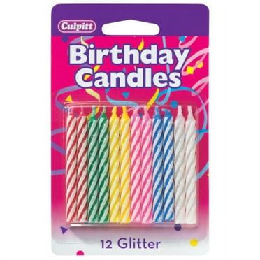 12 GLITTER CANDLES-SPIRAL-PRIMARY