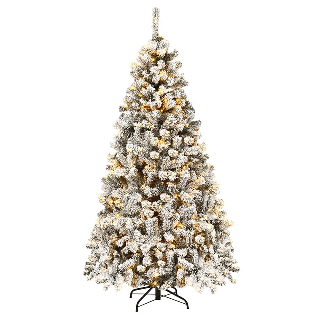 Costway 1,8m Árbol de Navidad con 600 Ramas y 250 luces LED Ideal Como Decoración para las Fiestas