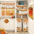 thumbnail image 2 of Fall Orange Leaves Kitchen Window Curtains Valance and Tier Set 36 Inch, Autumn Watercolor Pumpkin 3 Piece Window Treatment Tiers for Living Room Bedroom Kitchen Decor Drapes, 2 of 6