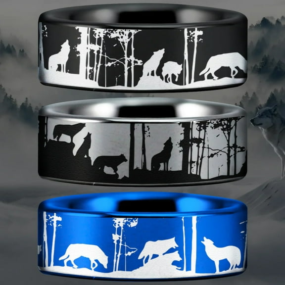 Wolf Pack Tungsten Carbide Ring