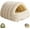 Light Beige, variant on Cozy Monster Cat Bed, Pet Cave for Indoor Cats, Washable Fluffy Dog BEF, Soft and Warm Cats House Tent Bed, Calming Plush Anti-Anxiety Cuddler Beds for Cats Small Dogs