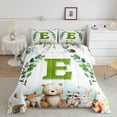 thumbnail image 2 of Feelyou Cartoon Monogrammed E Bedding Comforter Set for Kids, Jungle Raccoon Twin Comforter Sets, Cute Animal Wildlife Reversible Bedding Set, Super Cozy Room Decor, 2 Pieces, 2 of 8
