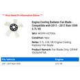 thumbnail image 2 of Engine Cooling Radiator Fan Blade - Compatible with 2011 - 2017 Ram 1500 5.7L V8 2012 2013 2014 2015 2016, 2 of 2