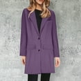 thumbnail image 2 of Fall Clearance Hfyihgf Women's Single Breasted Trench Coat Elegant Long Sleeve Notch Lapel Mid Long Suit Peacoats Winter Business Overcoat(Z1-Purple,4XL), 2 of 6