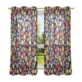 thumbnail image 6 of Yayeee Window Curtains Light Filtering 63"x42" Grommet Panel Pair Home Living Room Decor, Small Colorful Flower, 6 of 7