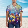 thumbnail image 2 of Honeii Spring Flower Seasonal Print Men’s Hawaiian Shirt,Classic Button-Down Short Sleeve Shirt, for Beach, Vacation, and Outdoor Activities,XX-Large, 2 of 7