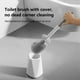 thumbnail image 4 of Juego de cepillo y soporte para inodoro | Herramienta de limpieza para baño con base gruesa y cerdas resistentes | Mango de 27 cm de largo para una limpieza de 360 grados | Gris, verde o naranja, 4 of 6