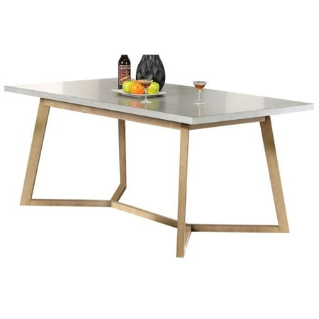 - Bowery Hill Extendable Dining Table in Light Gray and Antique Beige