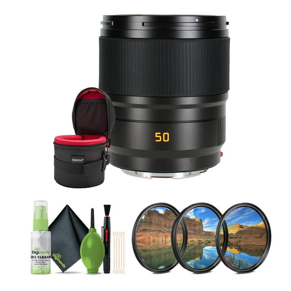 Leica Summicron-SL 50mm F/2 ASPH. Lens (L-Mount)   Cleaning kit   Professional 3 Piece Filter Kit   Lens Case