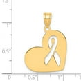 thumbnail image 5 of Auriga Fine Jewelry 14K Yellow Gold Heart W/Cut Out Awareness Ribbon Charm for Women, 5 of 5