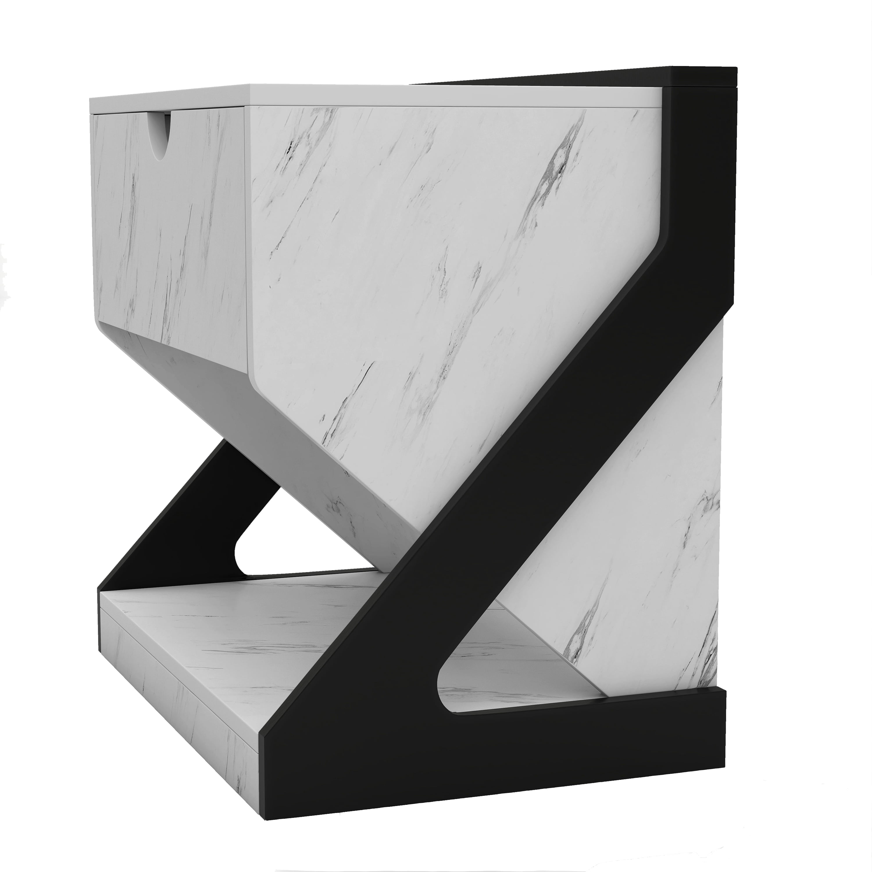 Furniture of America Tilde 1-Drawer and 1-Shelf Wood Adult Nightstand, White