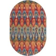 thumbnail image 2 of Unique Loom Outdoor Modern Collection Area Rug - Ikat (5' 3" x 8' Oval Multi/Burgundy), 2 of 9