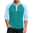 thumbnail image 3 of Men’s Three Quarter Sleeve Baseball T-Shirt Casual Cotton Sport Athletic Top, 3 of 7
