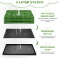 thumbnail image 2 of COZIWOW Grass Pad for Dogs with Tray, 30" x 20" Large Dog Grass Pad with Tray Indoor Dog Potty with 3PCS Artificial Grass Pee Pads, Washable Dog Litter Box Pet Toilet for Balcony Apartment, 2 of 8