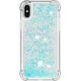 thumbnail image 2 of Compatible with iPhone X Case Glitter Liquid Cute Clear Phone Case Floating Quicksand Shockproof Protective Bumper Silicone Soft TPU Case for iPhone X/iPhone Xs Star Blue YB, 2 of 7