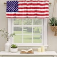 thumbnail image 3 of American Flag Valances for Windows, Retro Rustic Stars And Stripes US Flag Light Filtering Kitchen Curtains, Rod Pocket Window Valance Curtains for Living Room Bedroom, 42" W x 18" L, 2 Panels, 3 of 9