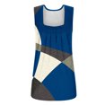 thumbnail image 4 of Wycnly Womens Tank Tops Trendy Loose Pleated Swing Breathable Tunic Tank Tops Summer Fashion Geometric Print Square Neck Sleeveless Shirts Blouse Dark Blue XL, 4 of 5
