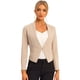 thumbnail image 1 of Chaqueta Corta Casual De Negocios De Oficina De Trabajo Sin Cuello Para Mujer Camello XL, 1 of 6