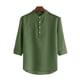 thumbnail image 2 of Ceisia Men's Shirt | Loose Stand Collar 3/4 Sleeve Shirt | Breathable Wrinkle-resistant (Solid Colors) Gift, 2 of 5