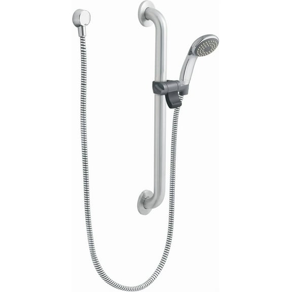 Moen 52224GBP25 Single Function Hand Shower Package with Hose and Slide Bar Included, Chrome/Stainless