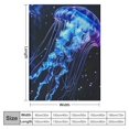 thumbnail image 4 of Shiartex Jellyfish Flannel Throw Blanket Throw All Season Bed Blanket for Sofa Sea Creature Underwater World Fuzzy Blanket Marine Life Sealife Blanket Black Room Decor Aquatic Animal 60x80in, 4 of 6