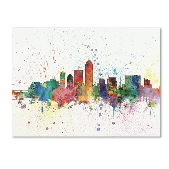 Trademark Fine Art 'Indianapolis Indiana Skyline II' Canvas Art by Michael Tompsett