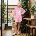 thumbnail image 5 of LUOGENLI 4T Girls Summer Outfits Kids Girl Summer Clothes Long Sleeve Button down Shirt Coat Tank Tops Shorts Outfits Set Girls Summer Outfits Size 6T Girls Summer Outfits Size 6 Under 10 8-9 Years, 5 of 8