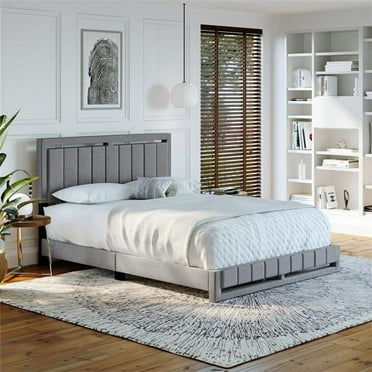 Boyd Sleep SEPBGY201EK Sybil Linen Upholstered Platform Bed