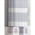 thumbnail image 6 of Abstract Stripe Sheer Curtains 63 Inch Long 2 Panels, Classic Navy Blue Lines Art Light Filtering Rod Pocket Curtains, Sheer Voile Drapes for Living Room Bedroom, 52"x63", 6 of 8