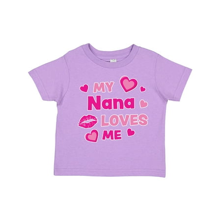 

Inktastic Valentine s Day My Nana Loves Me Hearts and Lips Boys or Girls Toddler T-Shirt