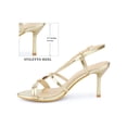 thumbnail image 2 of BLISSFUL STEP Crystal Open Toe Stiletto High Heel Sandals for Women Gold (Size 8), 2 of 7