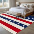 thumbnail image 5 of Independence Day Washable Area Rug 6 x 9 ft Retro U.S. Flag Star Red Blue White Stripes, Soft Non Slip Rugs Stain Repellent Indoor Felt Carpet for Living Dining Room Bedroom Home Office, 5 of 9