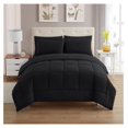 thumbnail image 2 of 7 Piece Comforter Set Bag Solid Color All Season Soft Down Alternative Blanket & Luxurious Microfiber Bed Sheets, Black, Full, 2 of 7