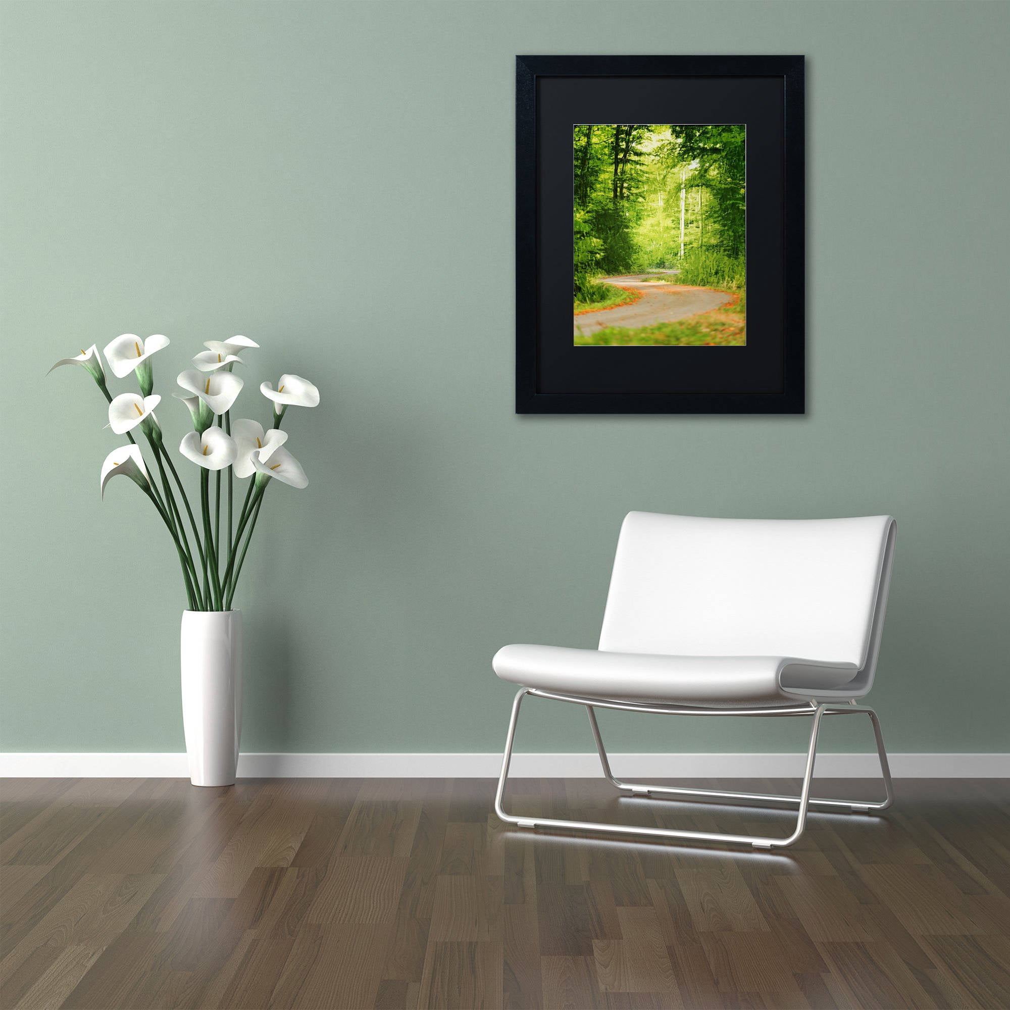Trademark Fine Art "S Road" Canvas Art by Philippe Sainte-Laudy Black Matte, Black Frame