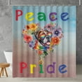 thumbnail image 2 of Peace Love Pride Boxer with Rainbow Sunglasses LGBT LGBTQ+ Shower Curtain Boxers Dog Lover Gifts Idea Waterproof Bathroom Bathtub Curtain - 01004, 2 of 5