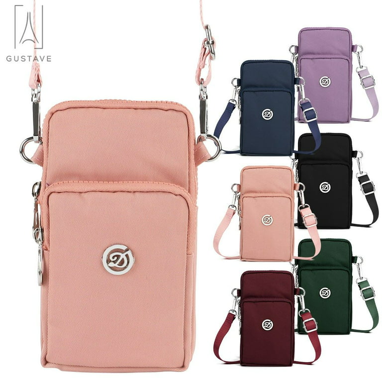 Fashion Ladies Genuine Leather Phone Crossbody Bag Small Leather Mobile Shoulder Bag for iPhone 12