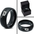 thumbnail image 4 of Tungsten Oklahoma Sooner State Bird Flying Band Ring 8mm Men Women Comfort Fit Black Dome Polished, 4 of 4