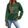 thumbnail image 2 of Women's Sweatshirts 2025 Mama Mommy Mom Bruh Sweatshirt Funny Graphic Crewneck Pullover Tops Sweatshirt for Women, 2 of 5