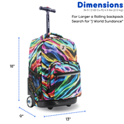 J World Boys and Girls Sunrise 18 Rolling Backpack for School and Travel, Quantum