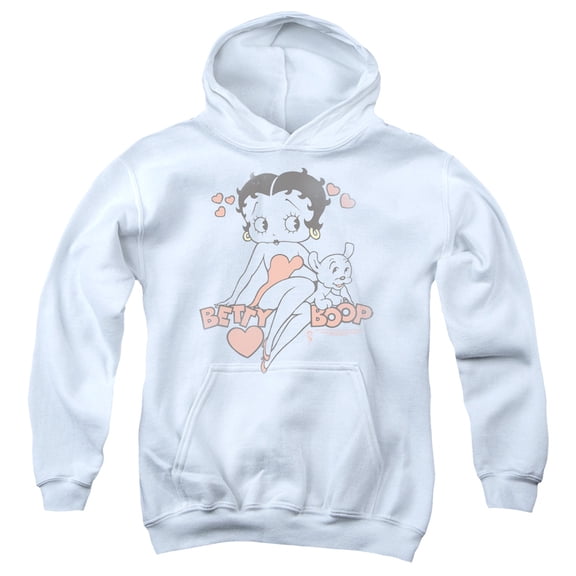 Betty Boop - Classic With Pup - Youth Hooded Sweatshirt - Small