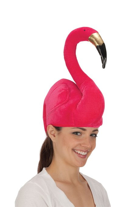 Sitting Flamingo Hat Bright Pink Large 