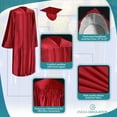 thumbnail image 6 of Endea Graduation Shiny Red Graduation Gown  Cap, 6 of 9